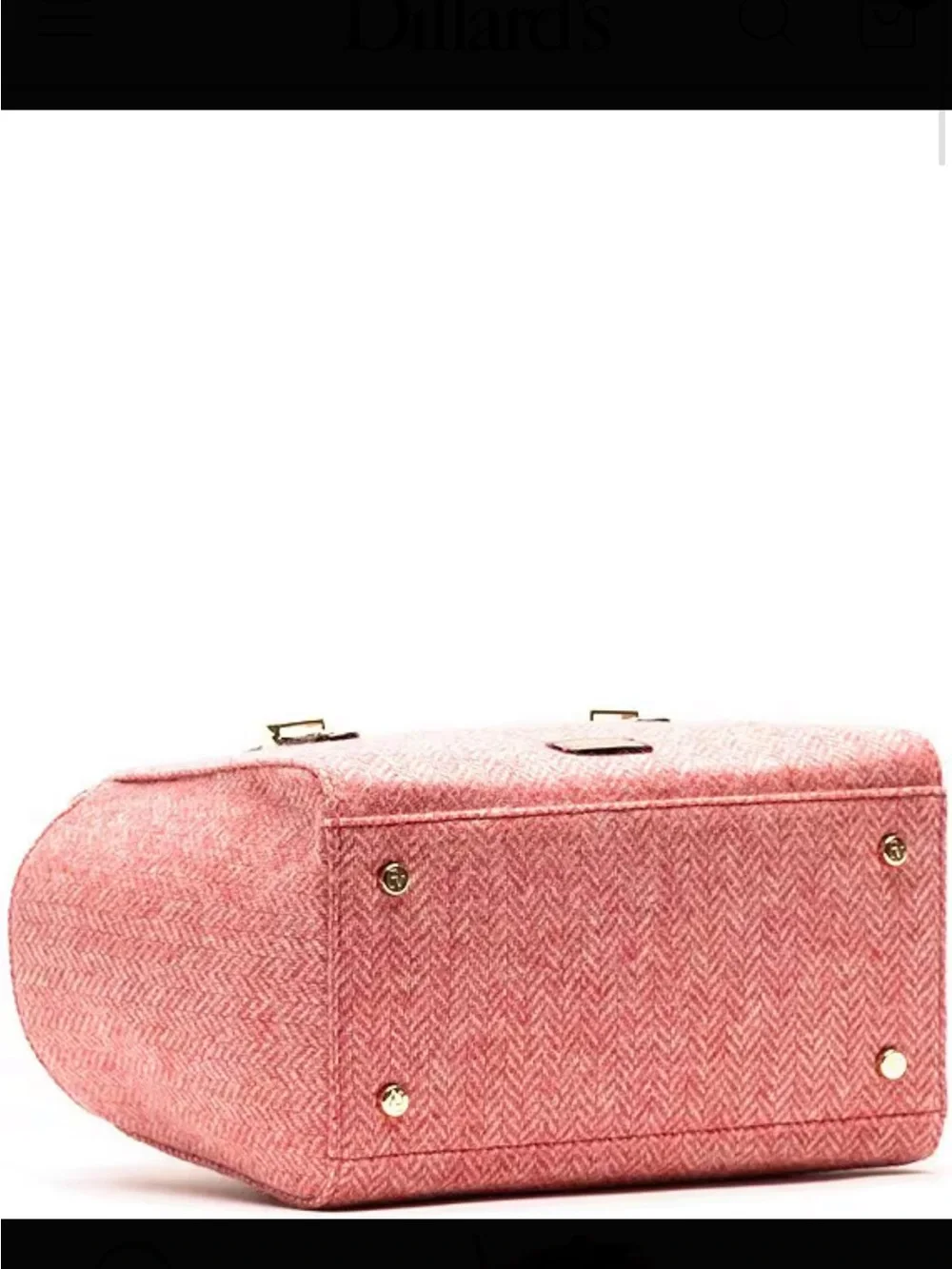 Frances Valentine Pink Wool Herringbone Boxy Satchel Bag
